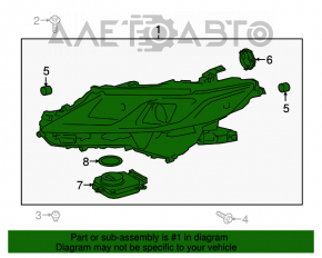 Far dreapta față Toyota Camry v70 18 cu bloc LED AFS