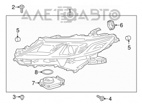 Far dreapta față Toyota Camry v70 18 cu bloc LED AFS