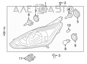 Фара передняя правая голая Ford C-max MK2 17-18 рест