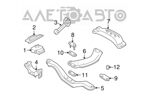 Pernele motorului drept Subaru Forester 14-18 SJ 2.5 manual OEM nou original