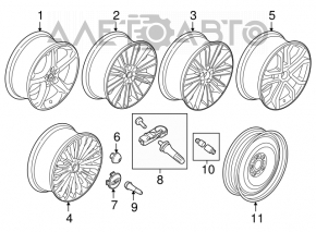 Комплект дисков R18 5*108 4шт Ford Fusion mk5 17-20 тип 2