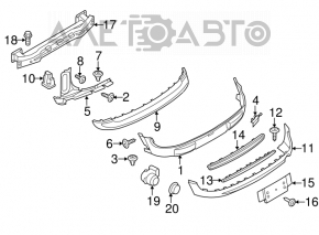 Grila bara spate completă cu ramă Mini Cooper S Clubman R55 11-14 restilizată