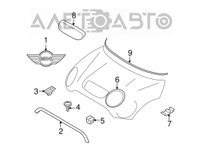 Capota fata Mini Cooper Clubman R55 07-14 crom nou original OEM