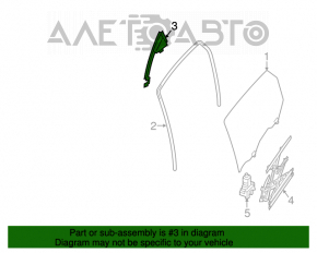 Направляющая стекла двери задней правой Nissan Sentra 13-19 с треугольником заглушкой