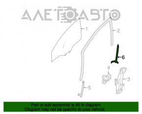 Направляющая стекла двери передней левой задняя Nissan Sentra 13-19