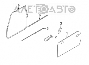 Уплотнитель дверного проема передний правый Mini Cooper Clubman R55 07-14