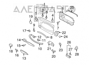 Capacul ușii, cartela din față dreapta Mini Cooper Clubman R55 07-14 negru.