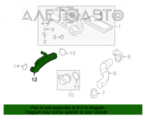 Conductă de aer către filtru, parte centrală, Mini Cooper Clubman R55 07-14 1.6 turbo