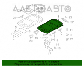 Обшивка потолка Mini Cooper Clubman R55 07-14 без люка сер