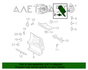 Capac spate stânga superioară Mini Cooper Clubman R55 07-14, fără dop, zgârieturi.