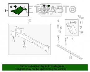 Capacul suportului frontal dreapta sus Mini Cooper Clubman R55 07-14 negru