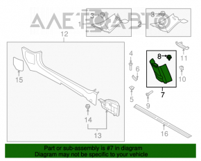 Capacul stâlpului central, curea superioară dreapta pentru Mini Cooper Clubman R55 07-14, negru cu iluminare.