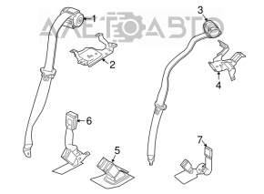 Centura de siguranță din spate dreapta pentru Mini Cooper Clubman R55 07-14