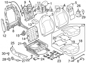 Scaun de pasager pentru Mini Cooper Clubman R55 07-14 fără airbag