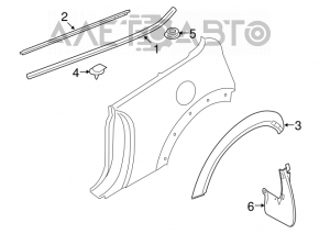 Молдинг заднего крыла верхний левый Mini Cooper Clubman R55 07-14 хром