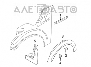 Capacul aripii din față dreapta Mini Cooper Clubman R55 07-14 negru nou OEM original