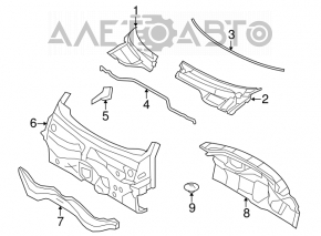 Grila stergator plastic dreapta Mini Cooper Clubman R55 07-14 nou original OEM