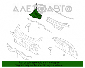 Grila stergatoarelor din plastic dreapta Mini Cooper Clubman R55 07-14