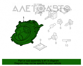 Far dreapta față Mini Cooper Clubman R55 07-14, gol, halogen, luminos, semnalizator galben pe stânga