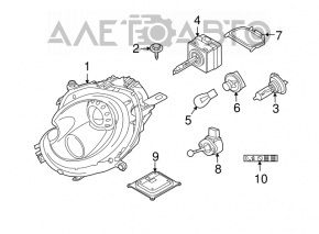 Far dreapta față Mini Cooper Clubman R55 07-14, gol, halogen, luminos, semnalizator galben pe stânga