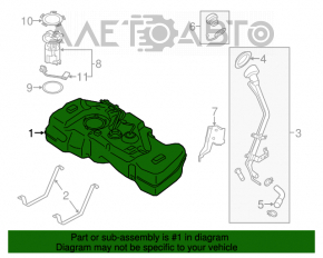 Rezervorul de combustibil Nissan Sentra 13-19