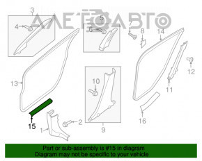 Накладка порога передняя левая Nissan Sentra 13-19 черная, царапина