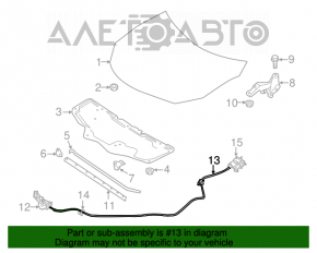 Cablu de deschidere a capotei Nissan Sentra 13-17