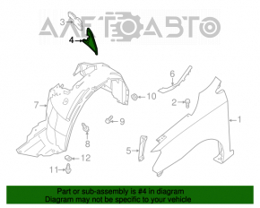 Garnitura grilei stergatoarelor dreapta Nissan Sentra 13-19