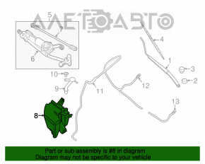 Rezervorul de spălare a parbrizului Nissan Sentra 13-15 fără gât, cu senzor.