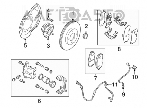 Диск тормозной передний правый Nissan Sentra 13-19 1.8 280/24мм ржавый