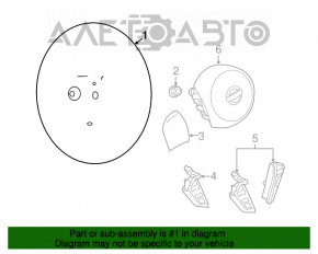 Руль голый Nissan Versa 12-19 usa черн резина