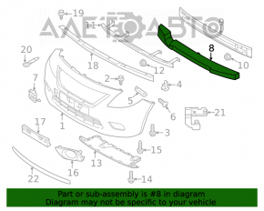 Absorbantul de bara fata Nissan Versa 15-19 SUA reconditionat