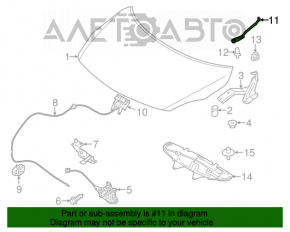 Опора упор капота Nissan Versa 12-19 usa