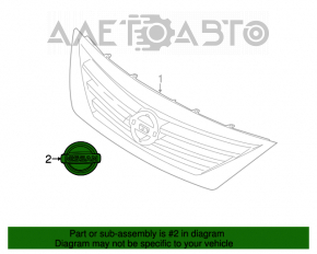 Эмблема решетки радиатора grill Nissan Versa 12-19 usa