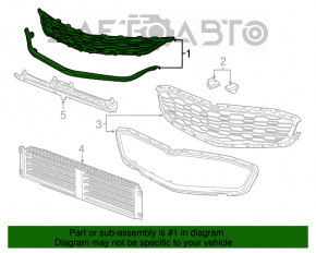 Grila radiatorului Chevrolet Malibu 16-18 fără radar de croazieră