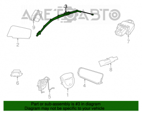 Perna de siguranță airbag, cortina laterală dreapta Chrysler 200 11-14.