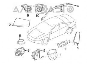 Модуль srs airbag компьютер подушек безопасности Chrysler 200 11-14