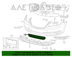 Grila inferioară a bara de protecție față Chrysler 200 11-14