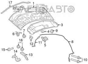 Capota goală Chrysler 200 11-14 gri PDM