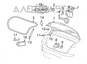 Buclele capacului portbagajului dreapta Chrysler 200 4d 11-14