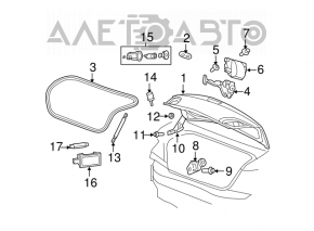 Замок крышки багажника Chrysler 200 4d 11-14