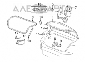 Capota portbagajului Chrysler 200 4d 11-14 gri PDM, mica lovitura