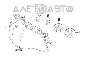 Far dreapta față goală Chrysler 200 11-14, luminoasă.