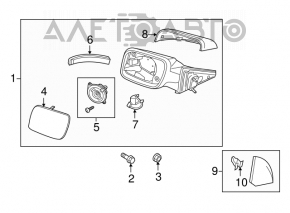 Oglindă laterală dreapta Ford Explorer 11-15 pre-restilizare, 13 pini, semnalizator, încălzire, iluminare.