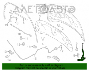 Bucla capotei stânga pentru Ford Explorer 11-19