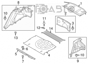 Capacul arcului drept Hyundai Veloster 12-17 negru, zgârieturile, fără dopuri