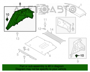 Обшивка арки правая Hyundai Veloster 12-17 черн, царапины, без заглушки