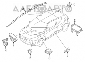 Подушка безопасности airbag боковая шторка правая Hyundai Veloster 12-17