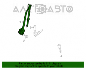 Centura de siguranță pentru pasageri Hyundai Veloster 12-17, neagră.