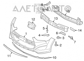 Suportul de bara fata dreapta interior pentru Hyundai Veloster 12-17.